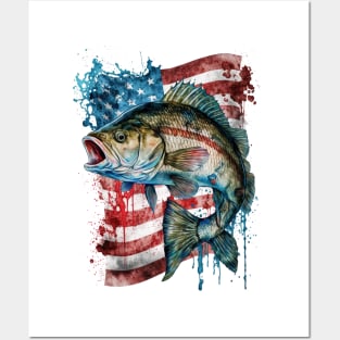 4th of July Fish Posters and Art